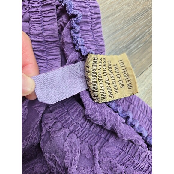 URU Kristine St. Rrik Silk Pants Womens One Size Purple Elastic Waist Pull On - Picture 7 of 10